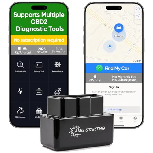 AMGSTARTMG OBD2 Bluetooth Scanner with iOS Parking Tracker