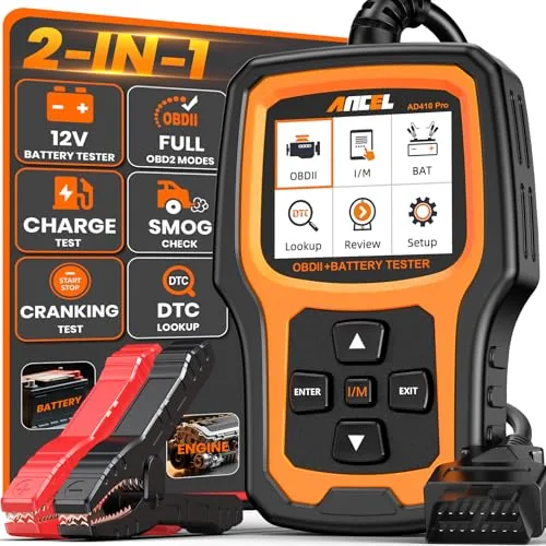 ANCEL AD410 PRO 2-in-1 OBD2 Scanner and Battery Tester