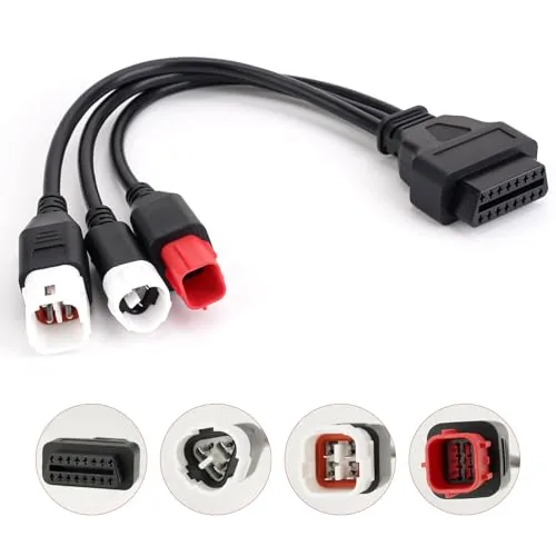 YIBEICO 3-in-1 OBD2 Adapter Yamaha Honda Motorcycle Diagnostic