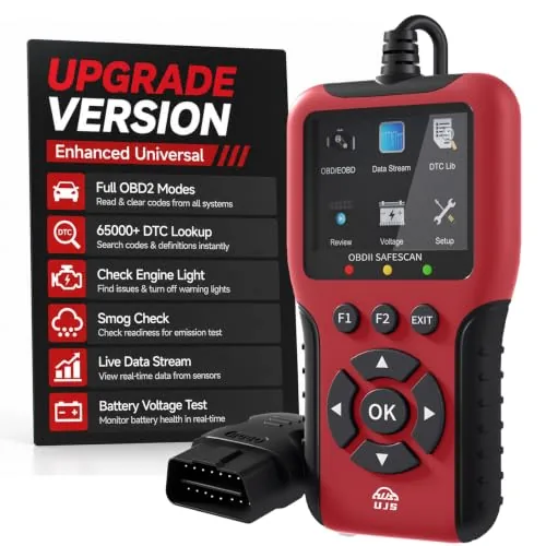 UJS Safescan OBD2 Scanner Engine Diagnostic Tool Red